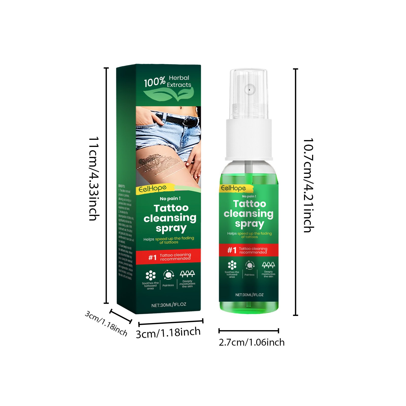EELHOPE tattoo cleaning spray gently cleanses and moisturizes the skin desalinates the skin tattoo cleaning agent