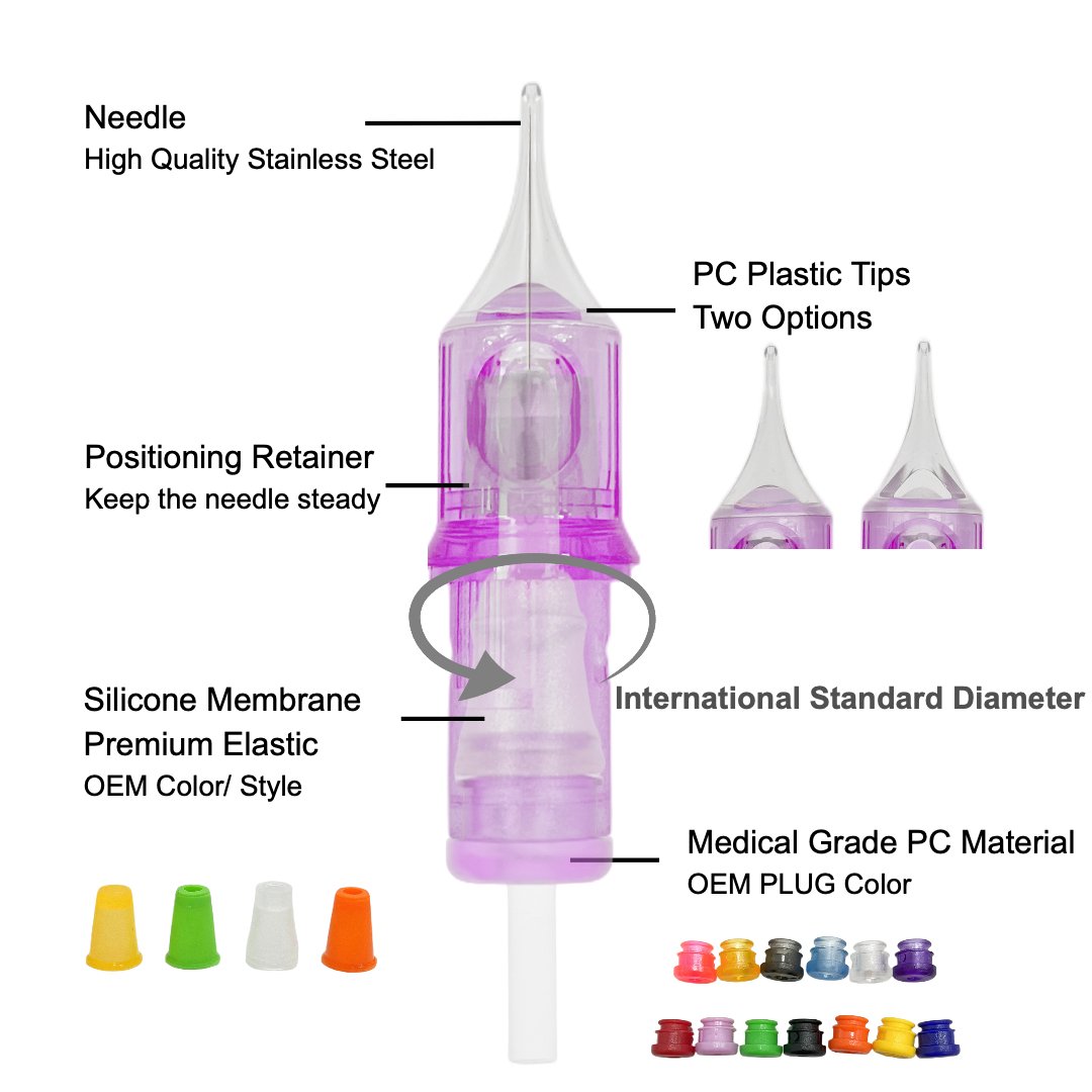 Permanent MakeUp Premium tattoo needle cartridges Super Sharp Precise #06 #08 1RL/RLT Tattoo Cartridges Needles Sterilized/
