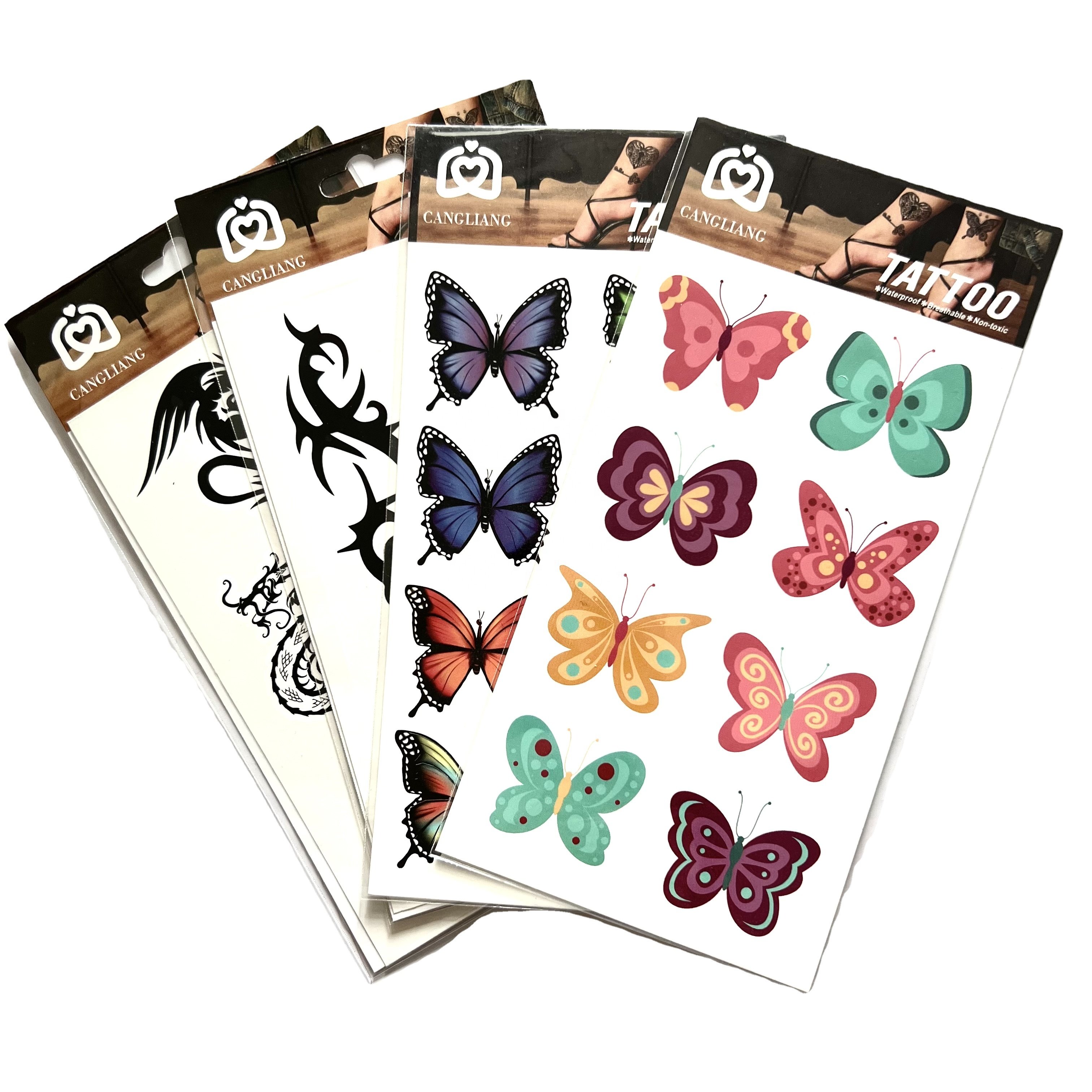 Black Tribal Temporary Tattoo Realistic Look Neck Chest Arm Waterproof Sticker For Men