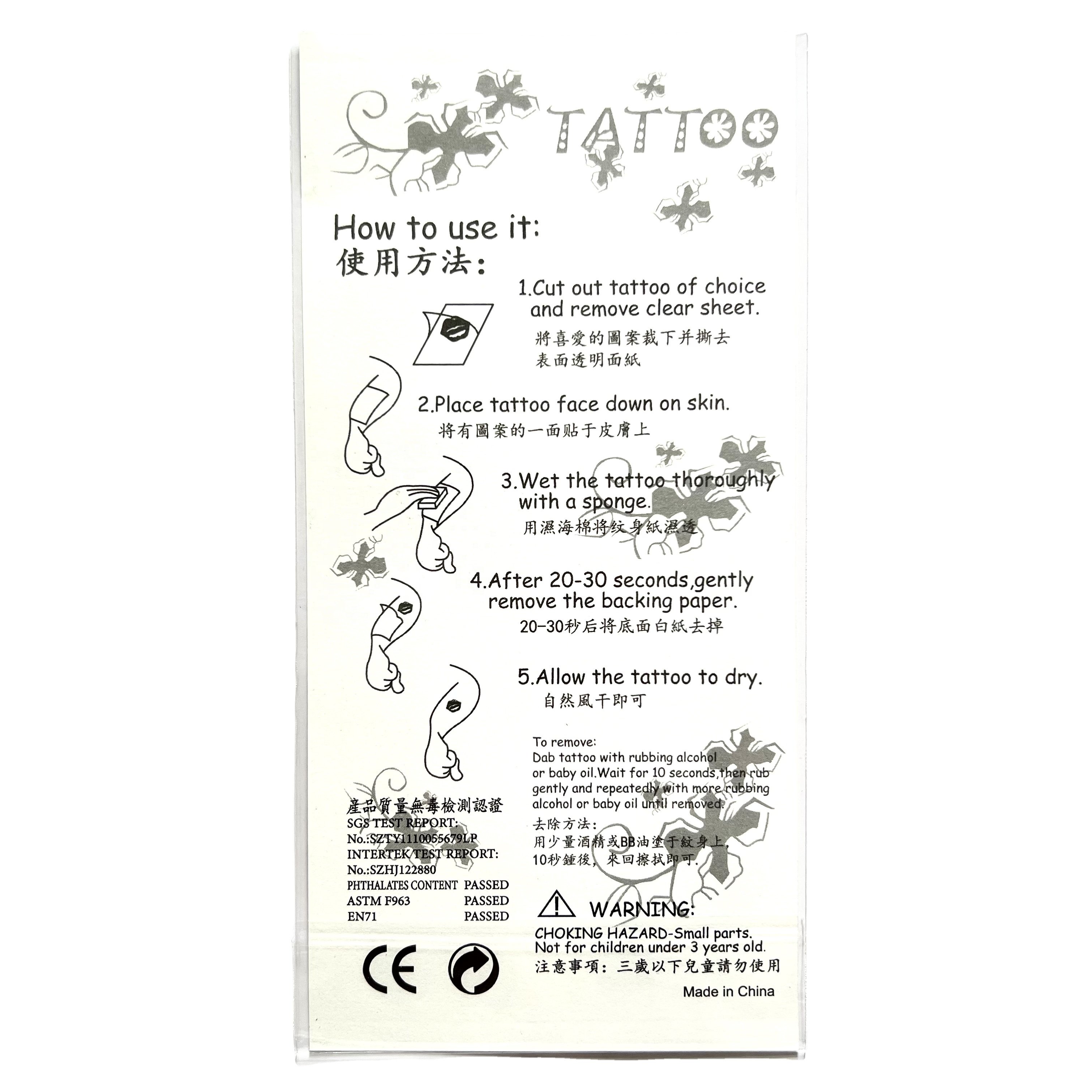 Black Tribal Temporary Tattoo Realistic Look Neck Chest Arm Waterproof Sticker For Men