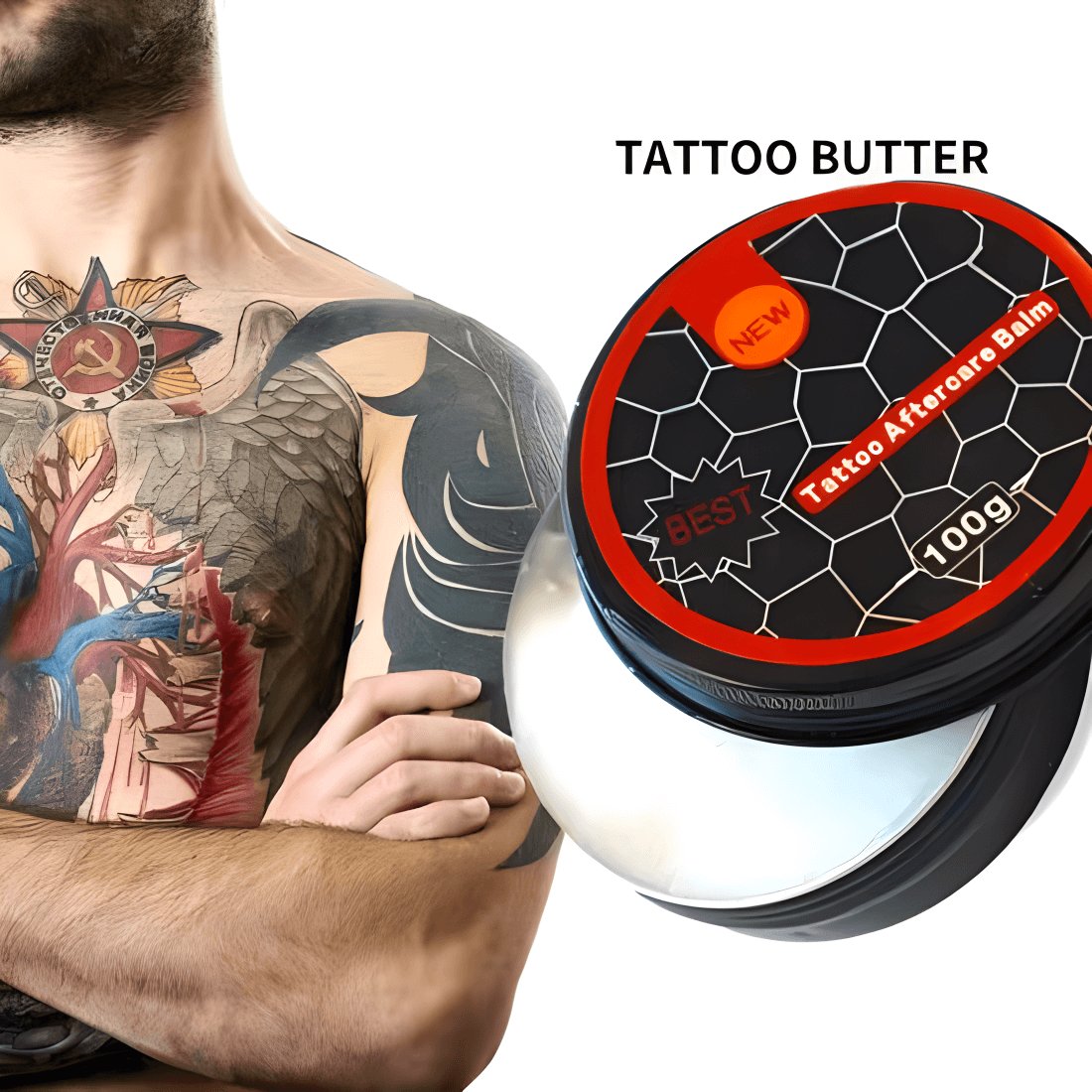 Hadiyah Private Label Tattoo Cream Balm Butter Tattoo Repair Cream Gel for Tattoo Healing Aftercare Enhance Color Balm