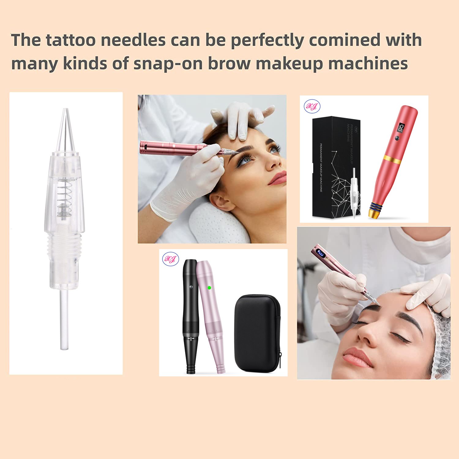 PMU Needles100 PCS Tattoo Cartridges Disposable Microblading Needles for Shading Eyebrows Eyeliners Lip