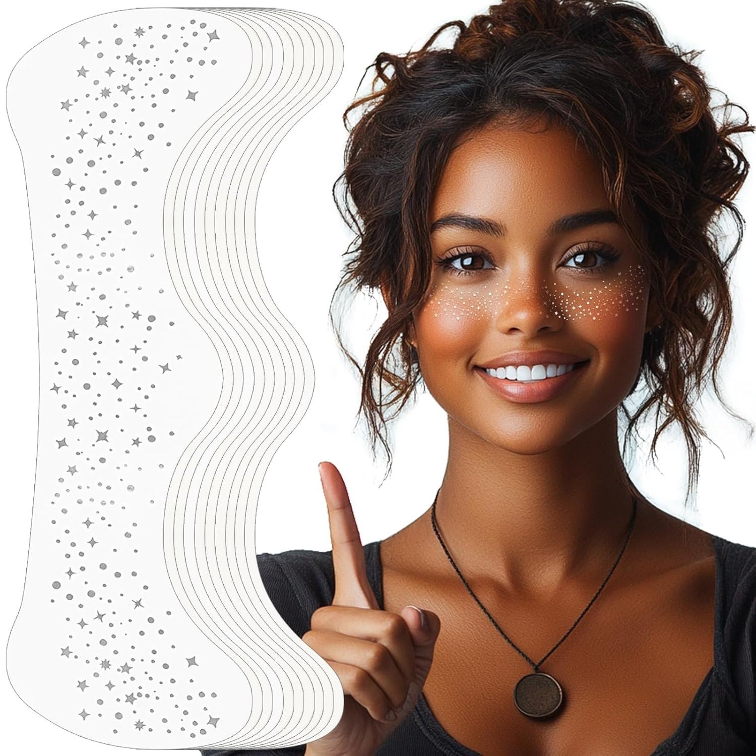 Cosmetic Sexy Waterproof Sweat-Resistant Holiday Party Face Patch Golden Silver Freckles Design Tempory Tattoo Face Freckles