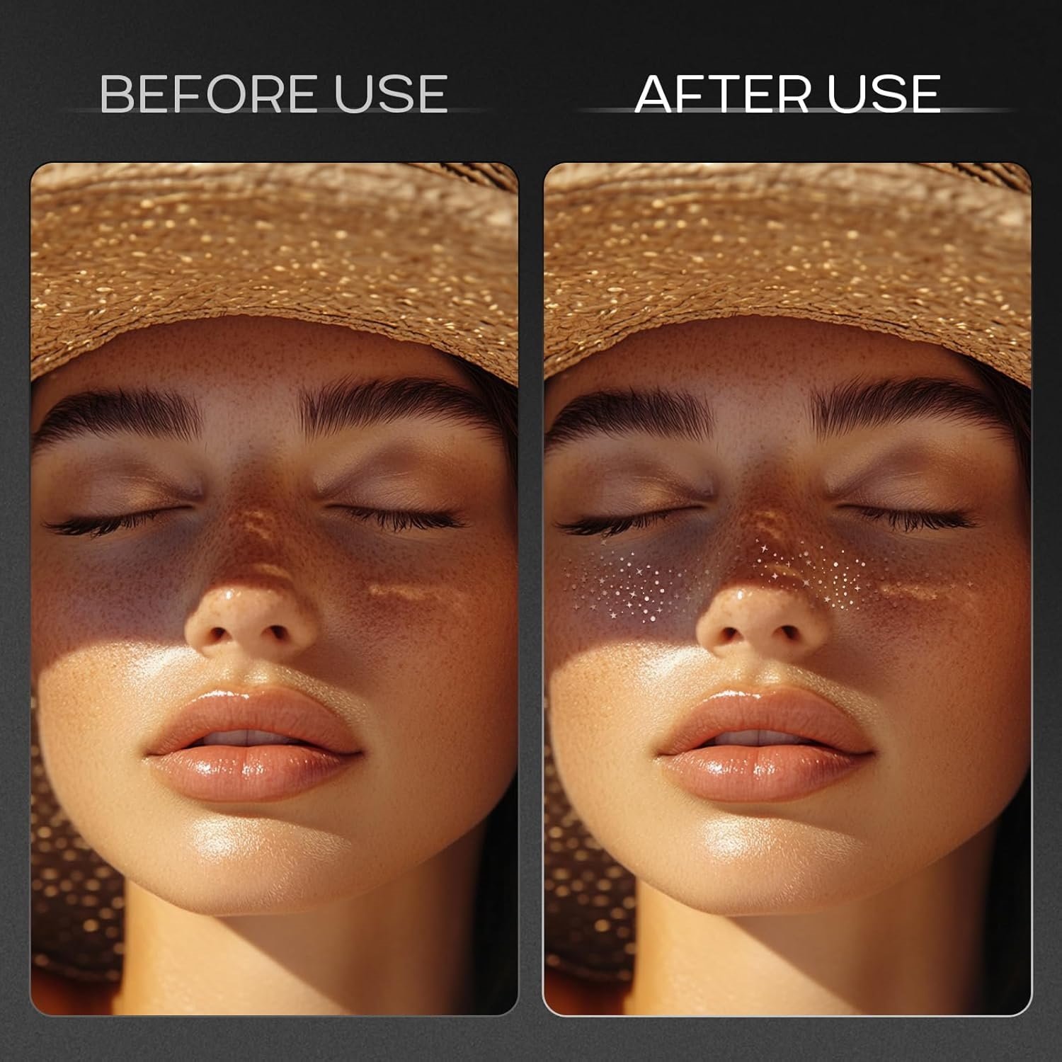 Cosmetic Sexy Waterproof Sweat-Resistant Holiday Party Face Patch Golden Silver Freckles Design Tempory Tattoo Face Freckles