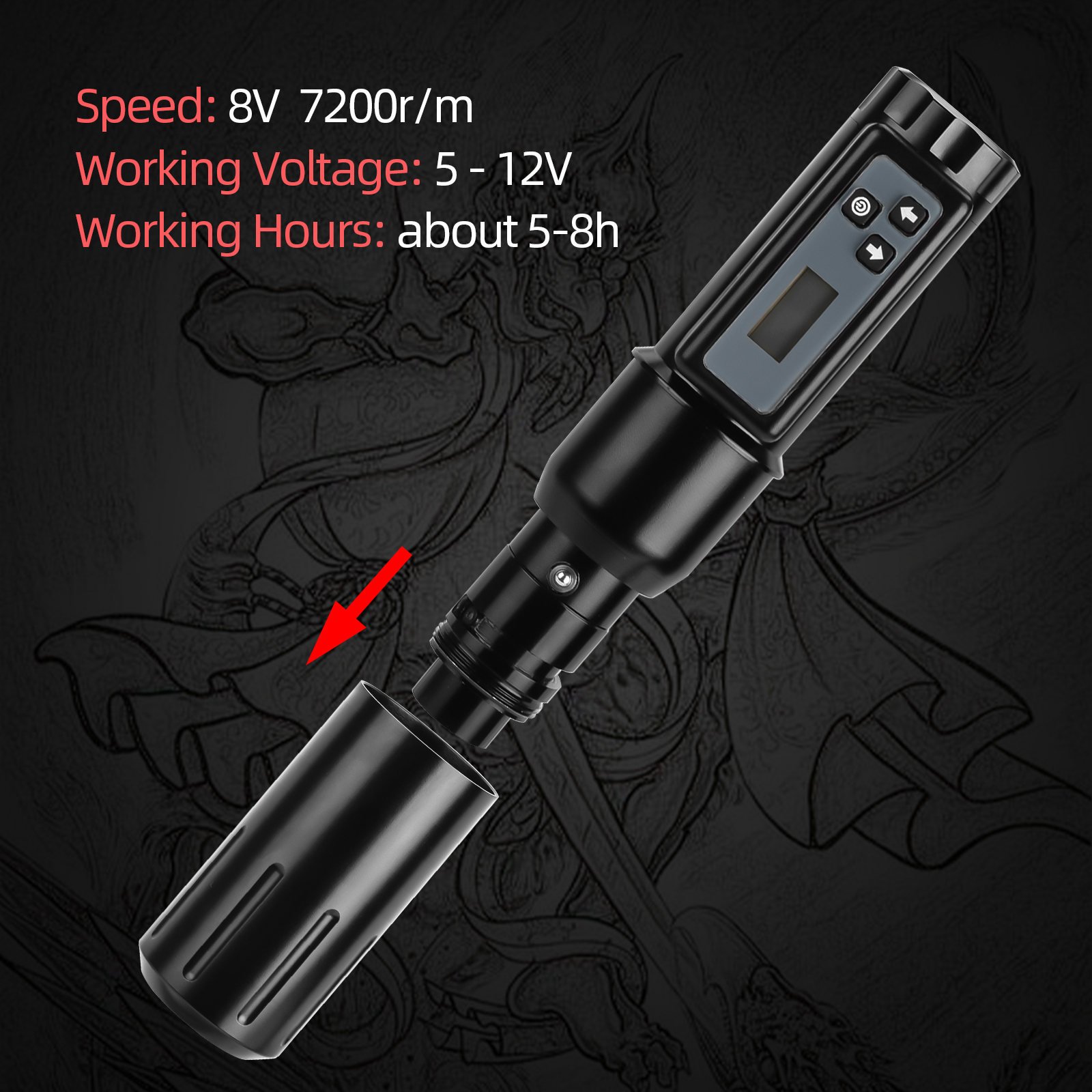 ATOMUS Wireless Tattoo Machine Pen Coreless Motor Tattoo Machine Rotary Tattoo Pen Gun Permanent Makeup Machine