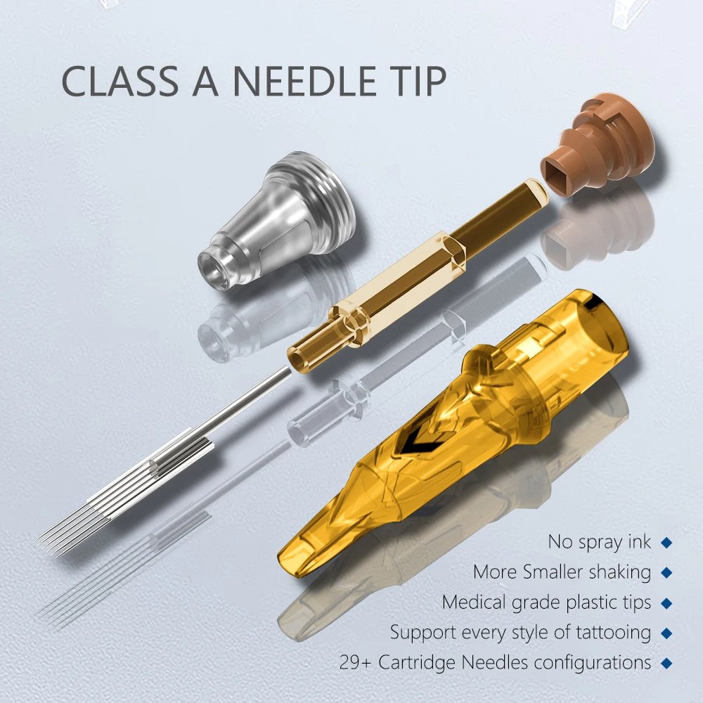 Ambition Glory 20pcs 316 Medical Stainless Steel Sterilized RL RM M1 RS Tattoo Cartridges Needles for Body Art Permanent Makeup