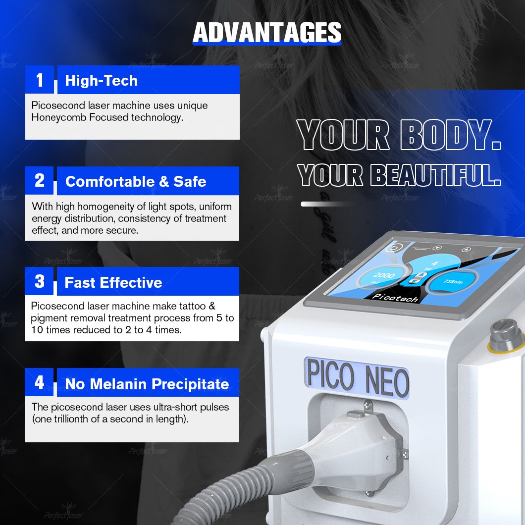 Portable Professional Q Switch Pico Laser Tattoo Removal Machine 2024 New 532nm 755nm 1064nm 1320nm Picosecond laser price