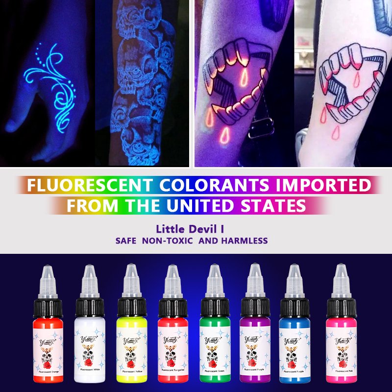 Tuffking Newest Permanent UV Tattoo Ink Supplier Professional Microblading Body Tattoo Pigments 8 Colors Tattoo Ink For Studio