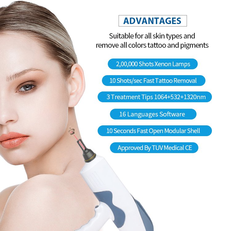 Q-Switched Tattoo Removal Picosecond Laser Machine tatoo remover laser