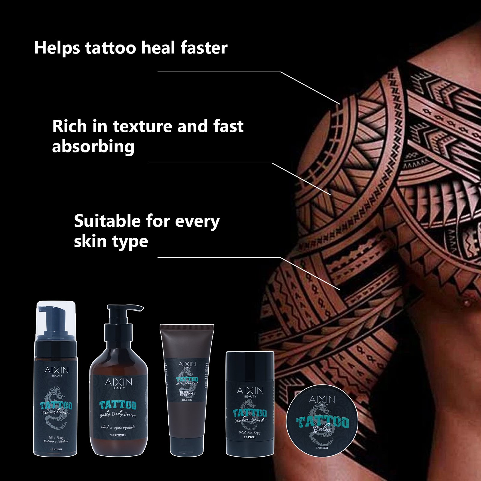 Aixin Custom Tattoo Aftercare for Quick Healing Color Enhancement Moisturization Best Tattoo Aftercare Sets