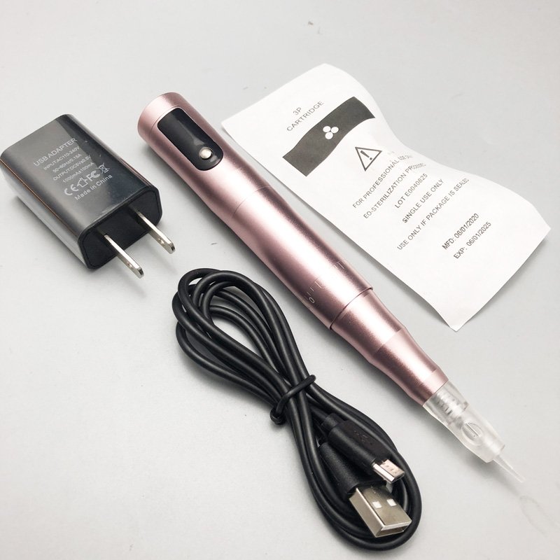 Professional LED Digital Wireless P-M-U Tattoo Machine Permanent Makeup Eyebrow Lips Pen Cartridge Needles