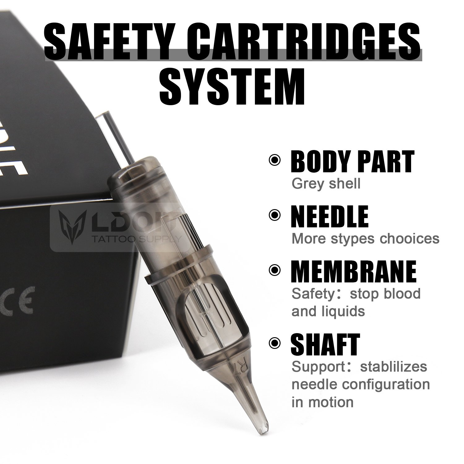 Membrane Tattoo Needle Cartridge Full Size 20pcs RM RL M1 RM Sealed Gray Tattoo Needles