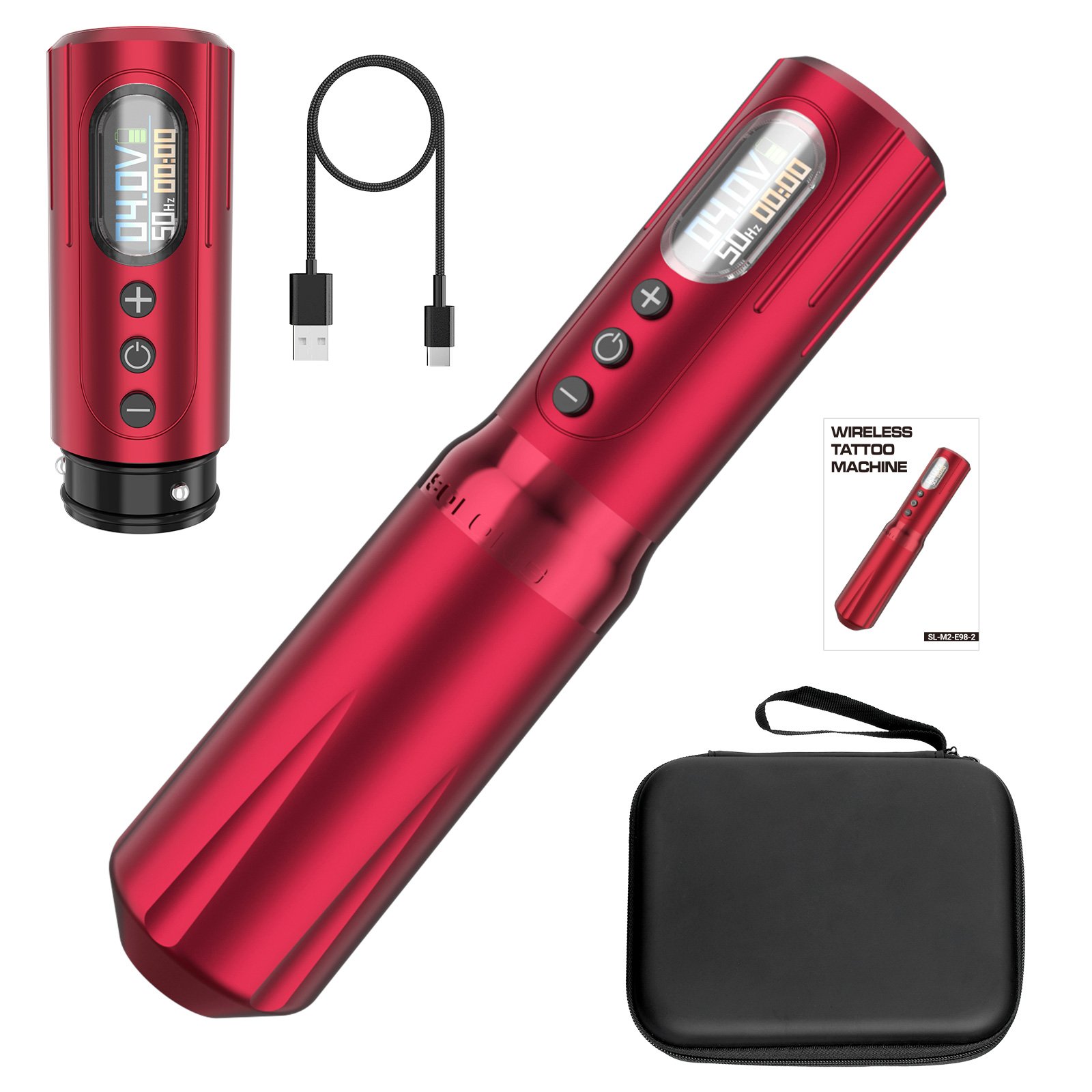 Solong 2000mAh Brushless Motor 4.0mm Stroke Professional Wireless Rotary Tattoo Pen Gun Machine For Body Art