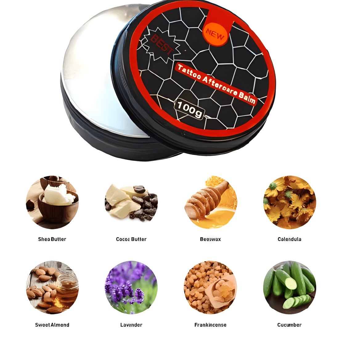Hadiyah Beauty New Tattoo Aftercare Balm Repairing Cream Butter 100g for Body Art Tattoo Supply