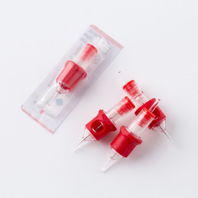 20Pcs Permanent Makeup Cartridge Needles 1RL Round Liner 0.18mm Long Taper Pmu Needles for Eyebrow Pen Machine