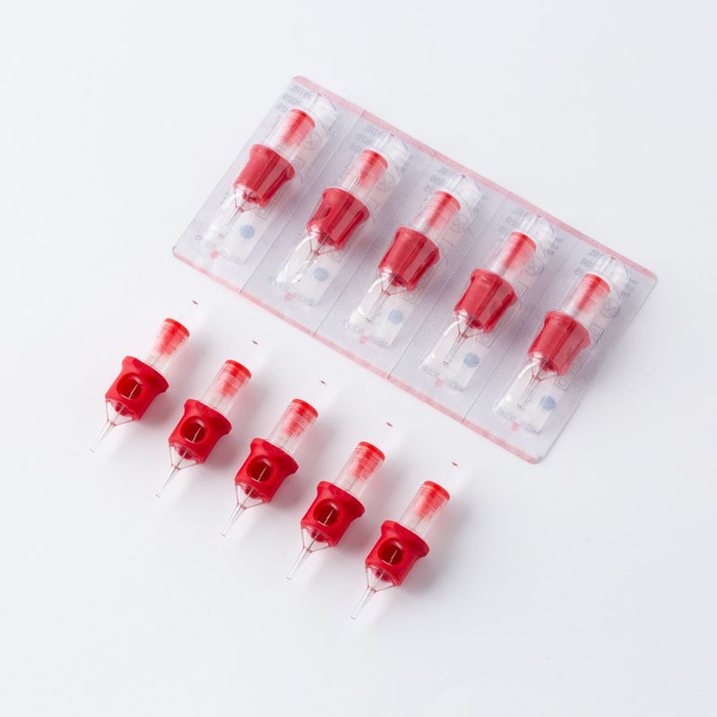 20Pcs Permanent Makeup Cartridge Needles 1RL Round Liner 0.18mm Long Taper Pmu Needles for Eyebrow Pen Machine