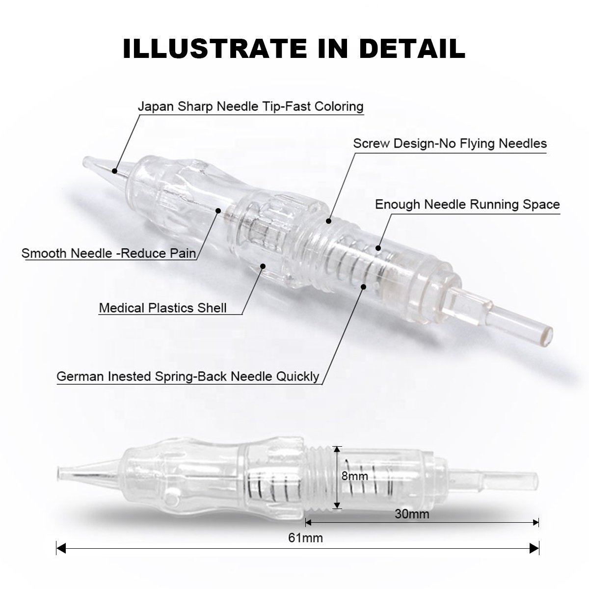 Permanent Makeup Microblading Black Pearl Mts Disposable Eyebrow Screw Pmu Nano Needle Mixed Tattoo Needle Cartridge