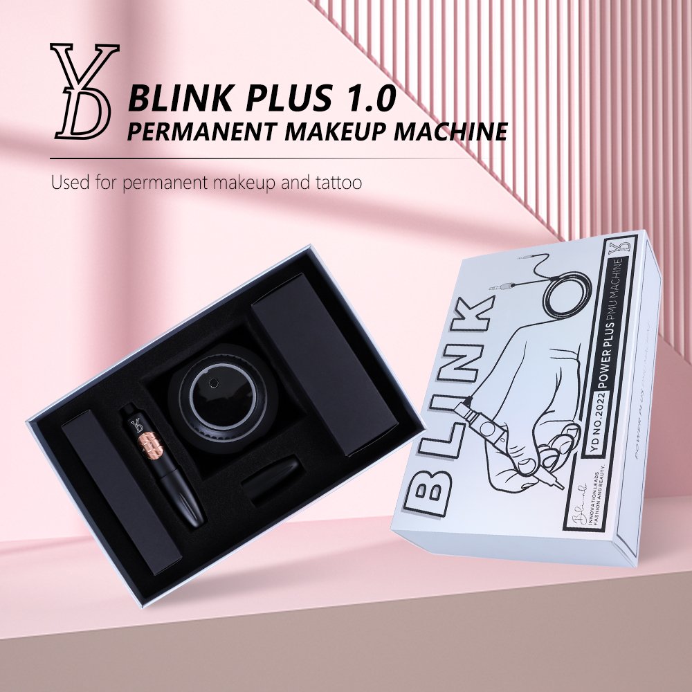 Lushcolor Permanent Makeup Supplies Rotary Motor Tattoo Machine YD Blink Magic Power Plus Machine Kit With Universal Needle