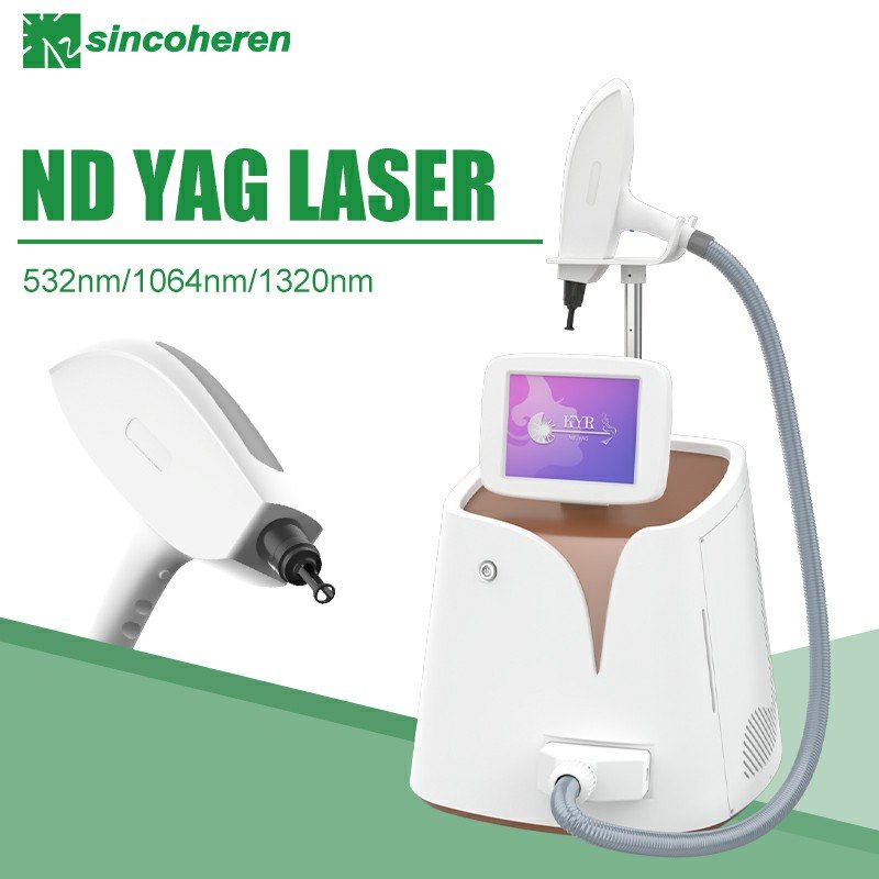 Sincoheren New arrivals 532nm 1064nm 1320nm Carbon Peel Q-Switched Nd YAG Laser machine for vascular removal tattoo removal