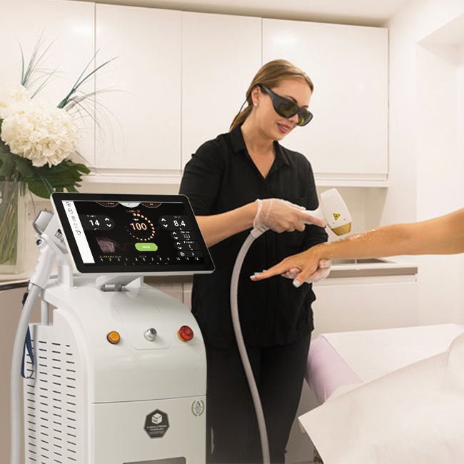Painless Hot New Model Multi Function Dual Heads Ice Laser Diode Laser Hair Removal Machine Price Stationary No No Hair Removal