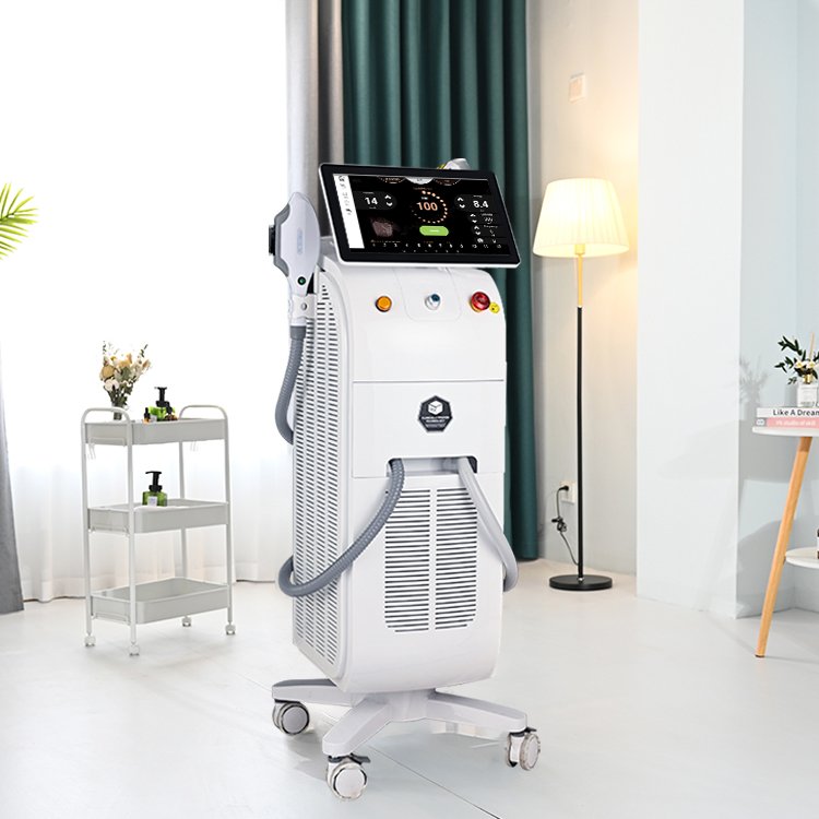 Painless Hot New Model Multi Function Dual Heads Ice Laser Diode Laser Hair Removal Machine Price Stationary No No Hair Removal