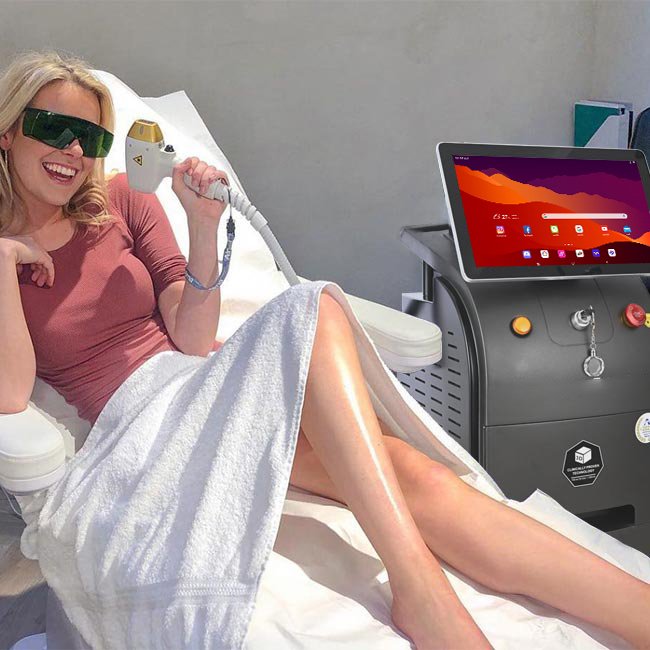 Painless Hot New Model Multi Function Dual Heads Ice Laser Diode Laser Hair Removal Machine Price Stationary No No Hair Removal