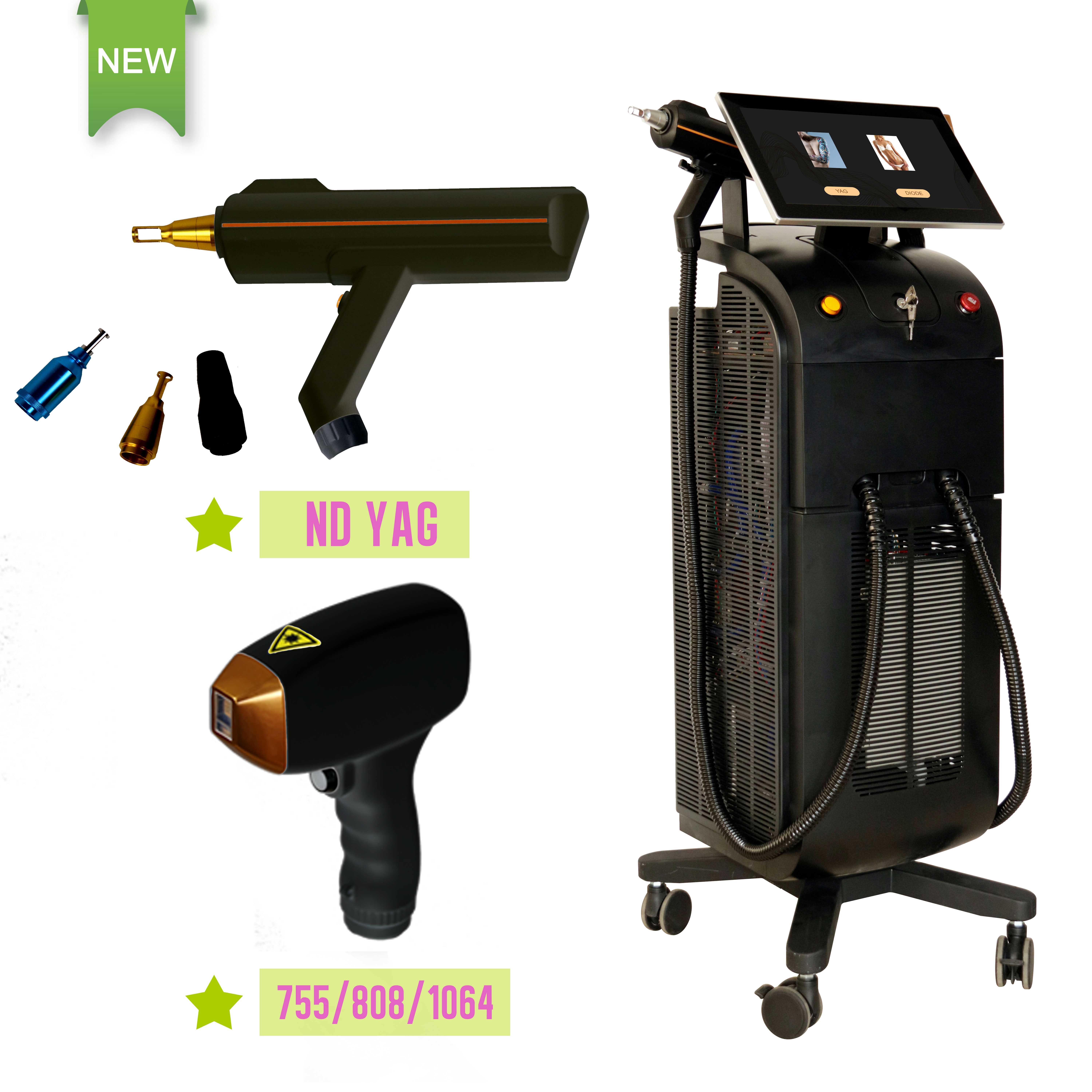 2024 NEWEST! 4 in 1 KM titanium diode laser hair removal q switched nd yag laser tattoo removal ipl rf beauty machine price