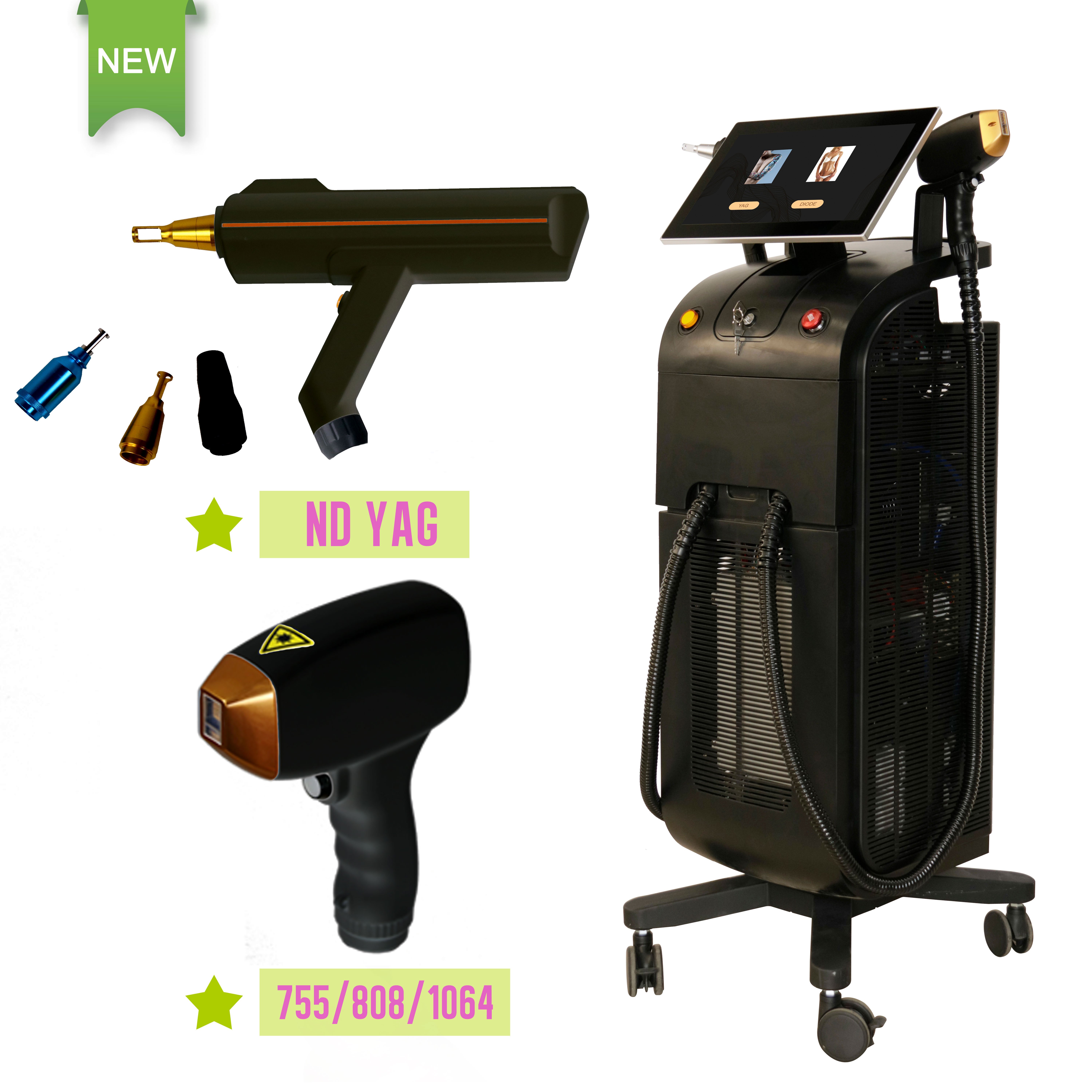 2024 NEWEST! 4 in 1 KM titanium diode laser hair removal q switched nd yag laser tattoo removal ipl rf beauty machine price
