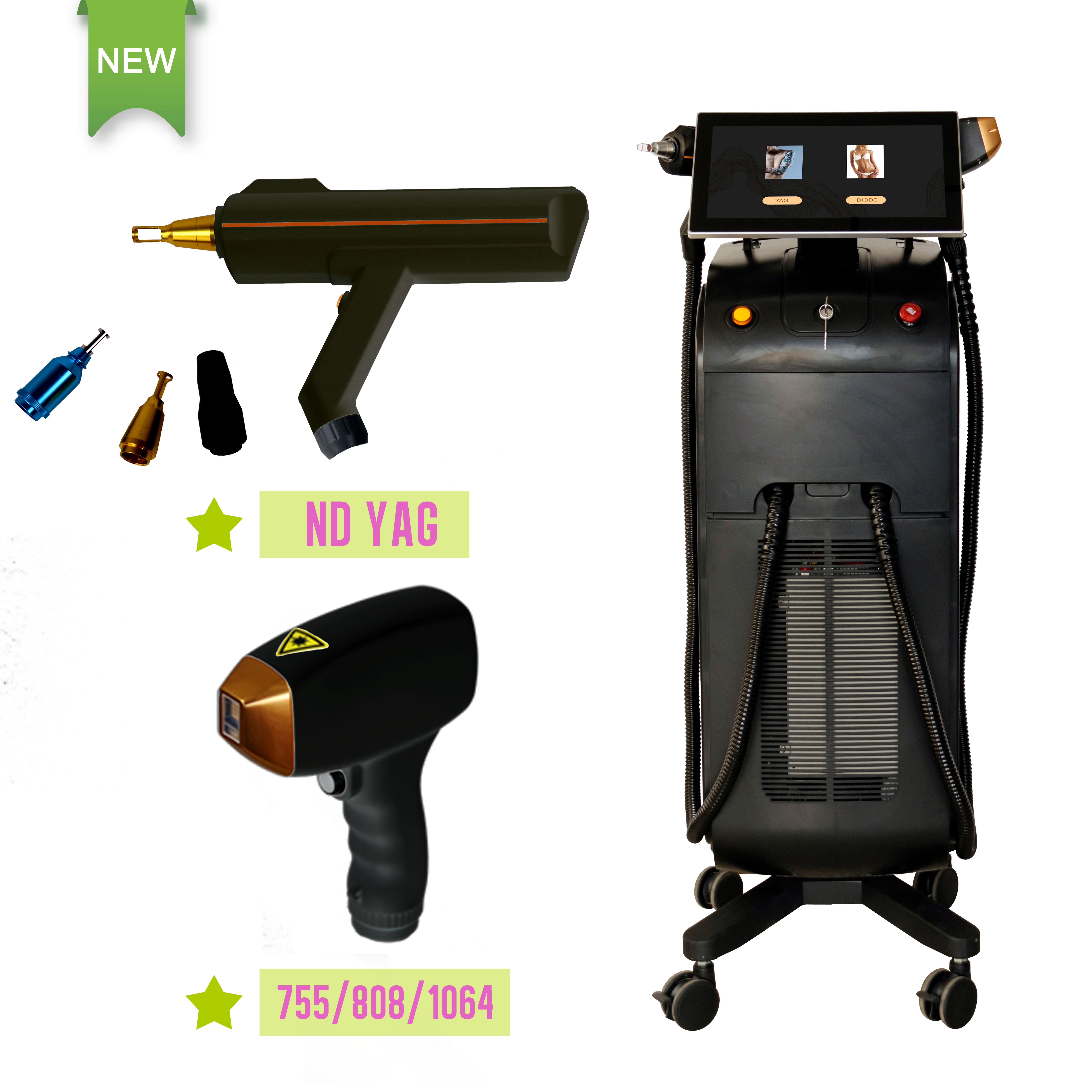2024 NEWEST! 4 in 1 KM titanium diode laser hair removal q switched nd yag laser tattoo removal ipl rf beauty machine price