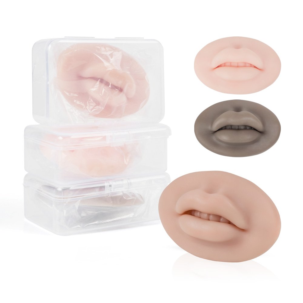 with box High Quality OEM Microblading supply,5D Silicone Practice Skin Lips for Permanent Makeup Tattoo Training