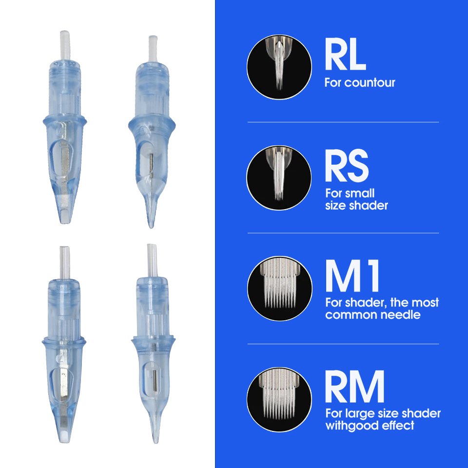 Permanent Makeup Tattoo Cartridge Needles Eyebrow Eyeliner Lip Microblading for Rotary Machines 10 PCS/Box