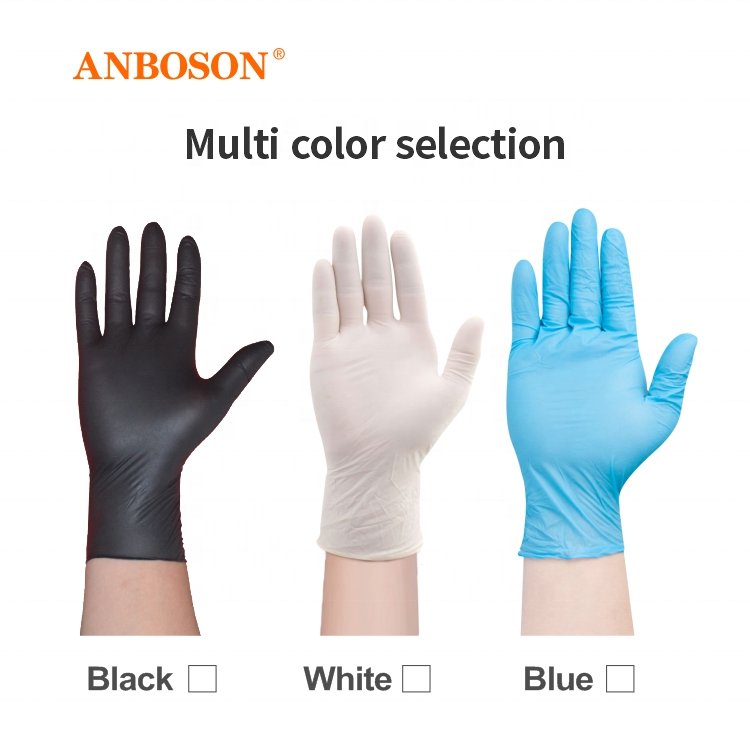 Textured Tattoo Blend Food Grade Butadiene Rubber Disposable Black Pvc Wholesale Nitrile Gloves
