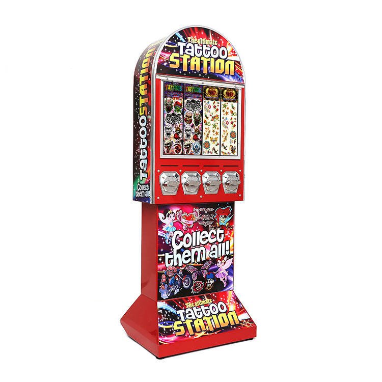 Customized outdoor mini coin operated japanese children's game photo tattoo sticker vending machine