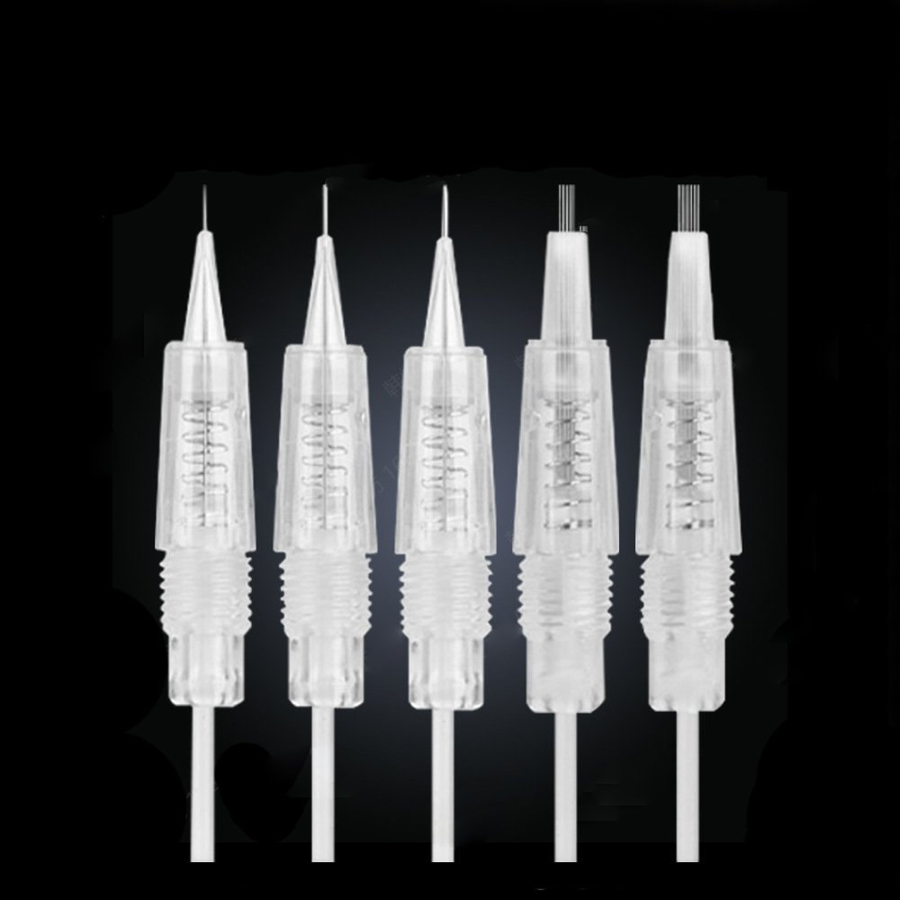 OEM Nano Sterile Eyebrows Lip Microblading Cartridge Needle Plastic White Permanent Makeup Machine Tattoo Needle 10pcs/box TY075