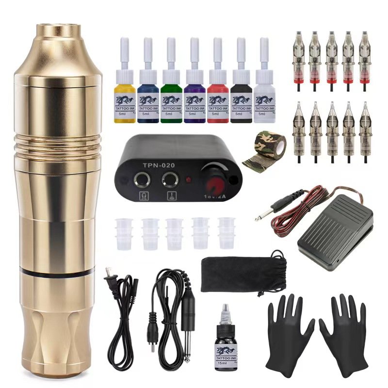 Cheap Tattoo Set RCA Hook Eyebrow Skin Beauty Power Supply Ink Transfer Paper Pedal Needle Cartridge Tattoo Kit