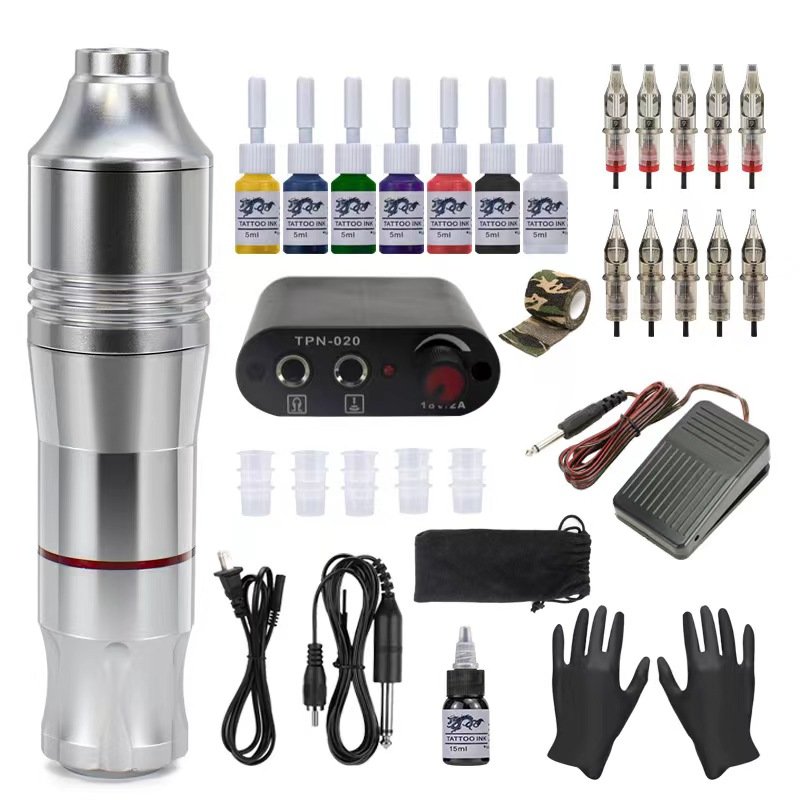 Cheap Tattoo Set RCA Hook Eyebrow Skin Beauty Power Supply Ink Transfer Paper Pedal Needle Cartridge Tattoo Kit