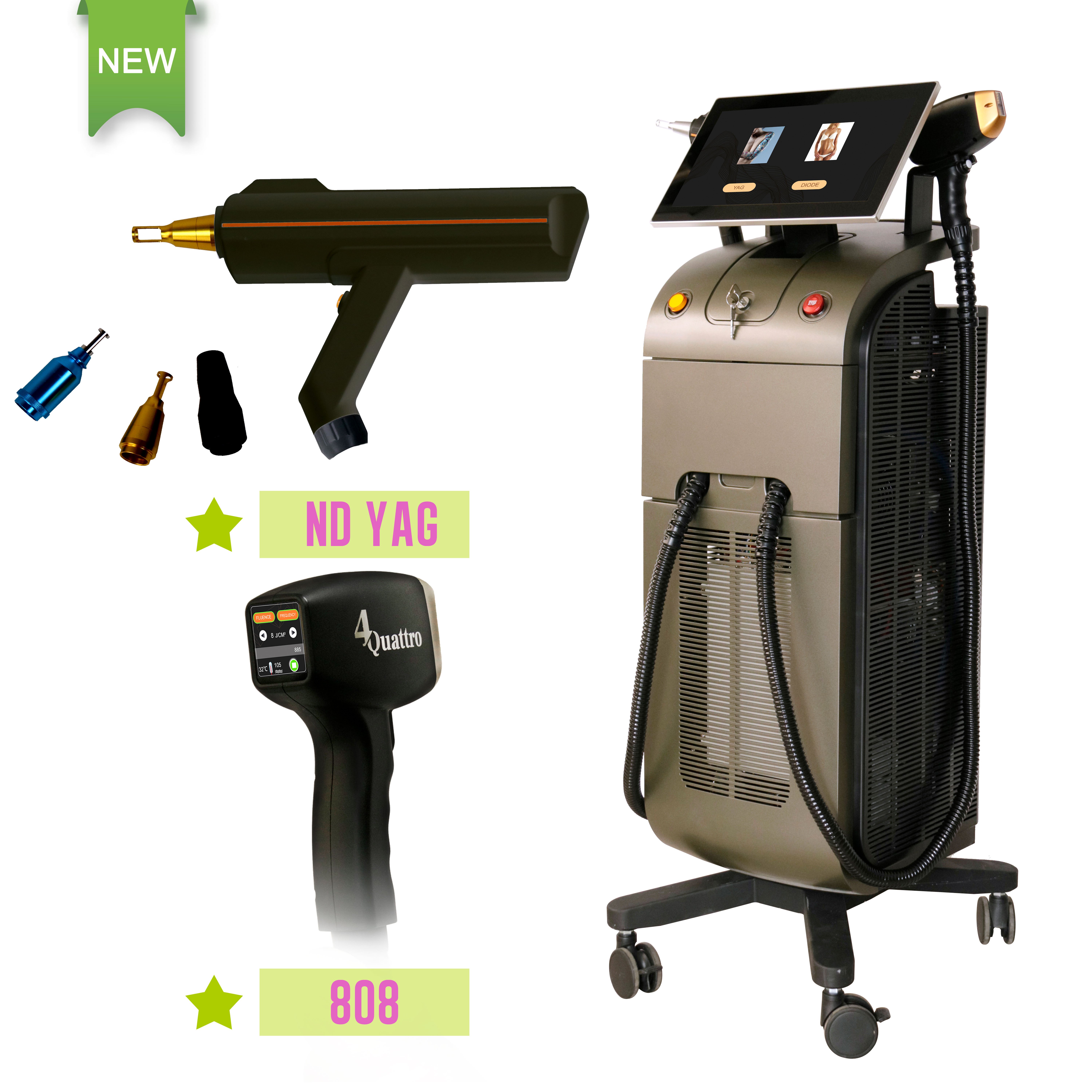 Weifang KM 2 in 1 diode laser hair removal and tattoo removal nd yag laser