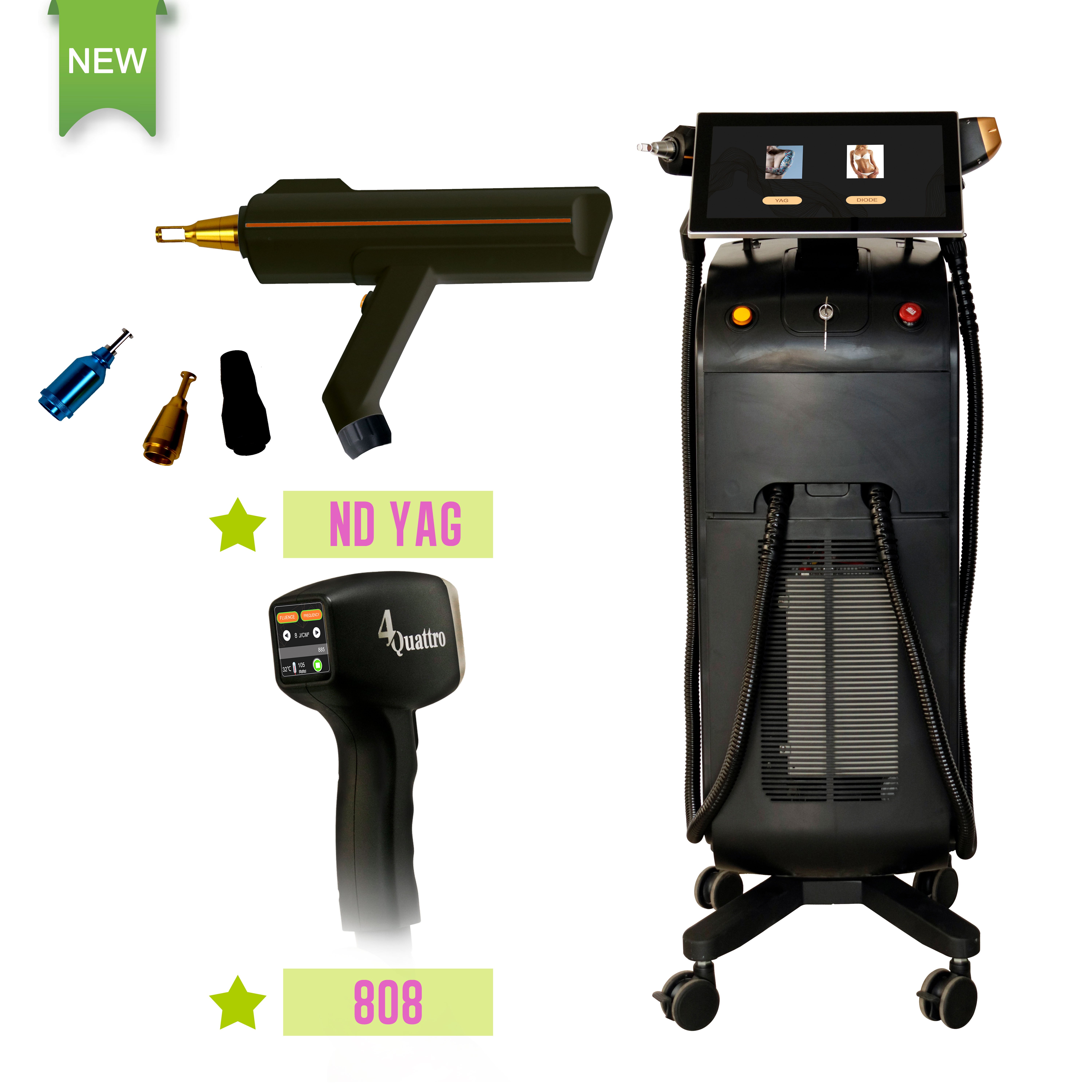 Weifang KM 2 in 1 diode laser hair removal and tattoo removal nd yag laser