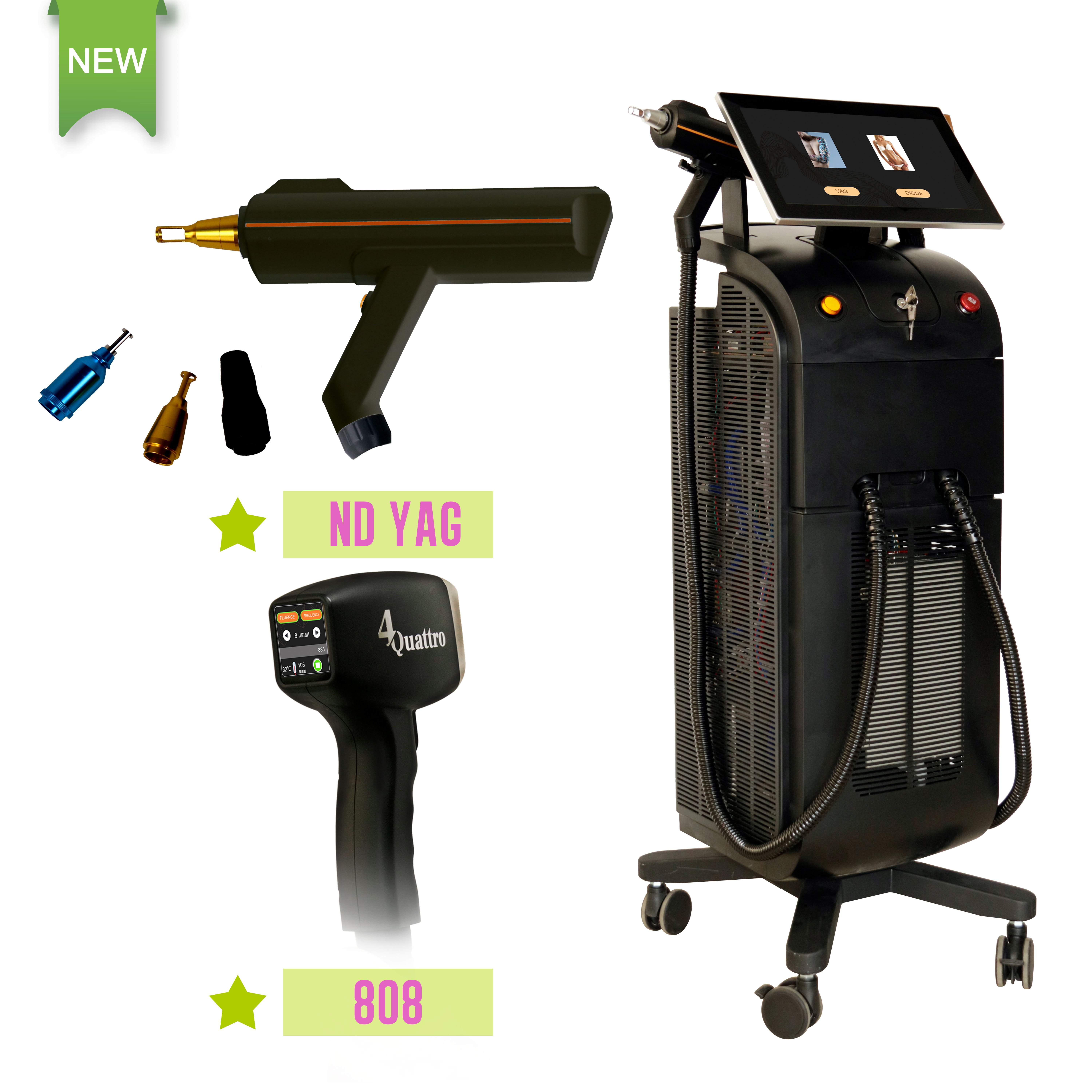 Weifang KM 2 in 1 diode laser hair removal and tattoo removal nd yag laser