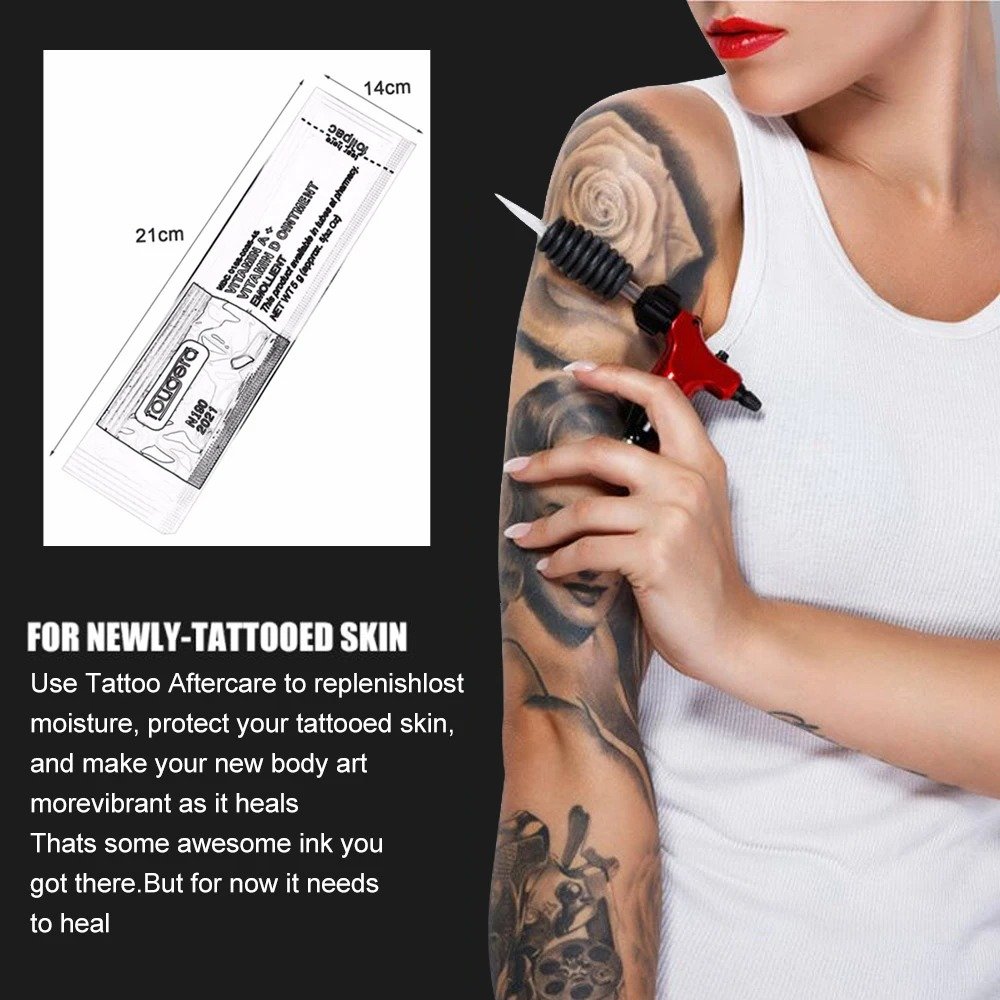Hadiyah Fougera Tattoo Aftercare Cream Vitamin Ointment Eyebrow Lips Permanent Markup Repair 100pcs/ Bag