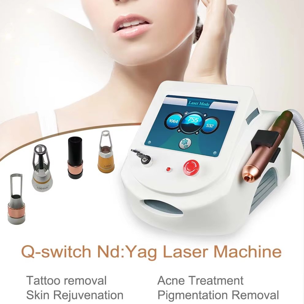 2024 755nm nd yag q-switched laser picosecond laser tattoo pigment acne scar removal pico laser machine for tattoo remove