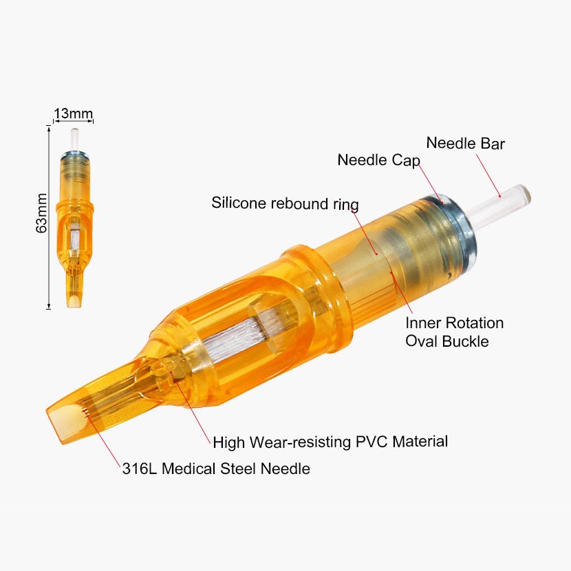 Hadiyah 20Pcs/box Yellow Dragonfly Tattoo Cartridge Needle RL RM RS M1 For Tattoo Machine Pen Permanent Makeup Eyebrow Beauty
