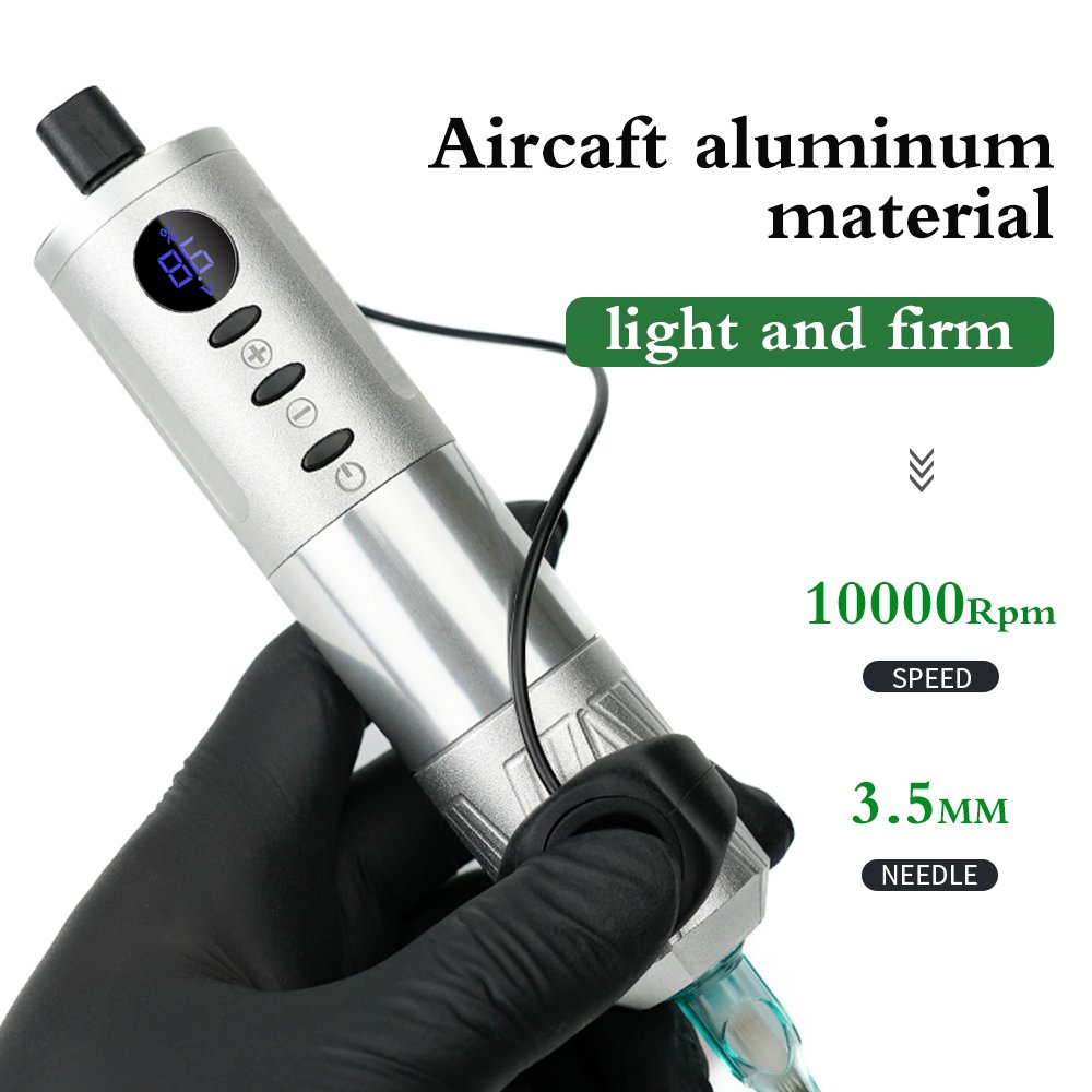 Digital Display Tattoo Battery Pen Machine Adjustable Cartridge Needle Depth Grip Pernment Makeup Wireless Tattoo Pen Machine