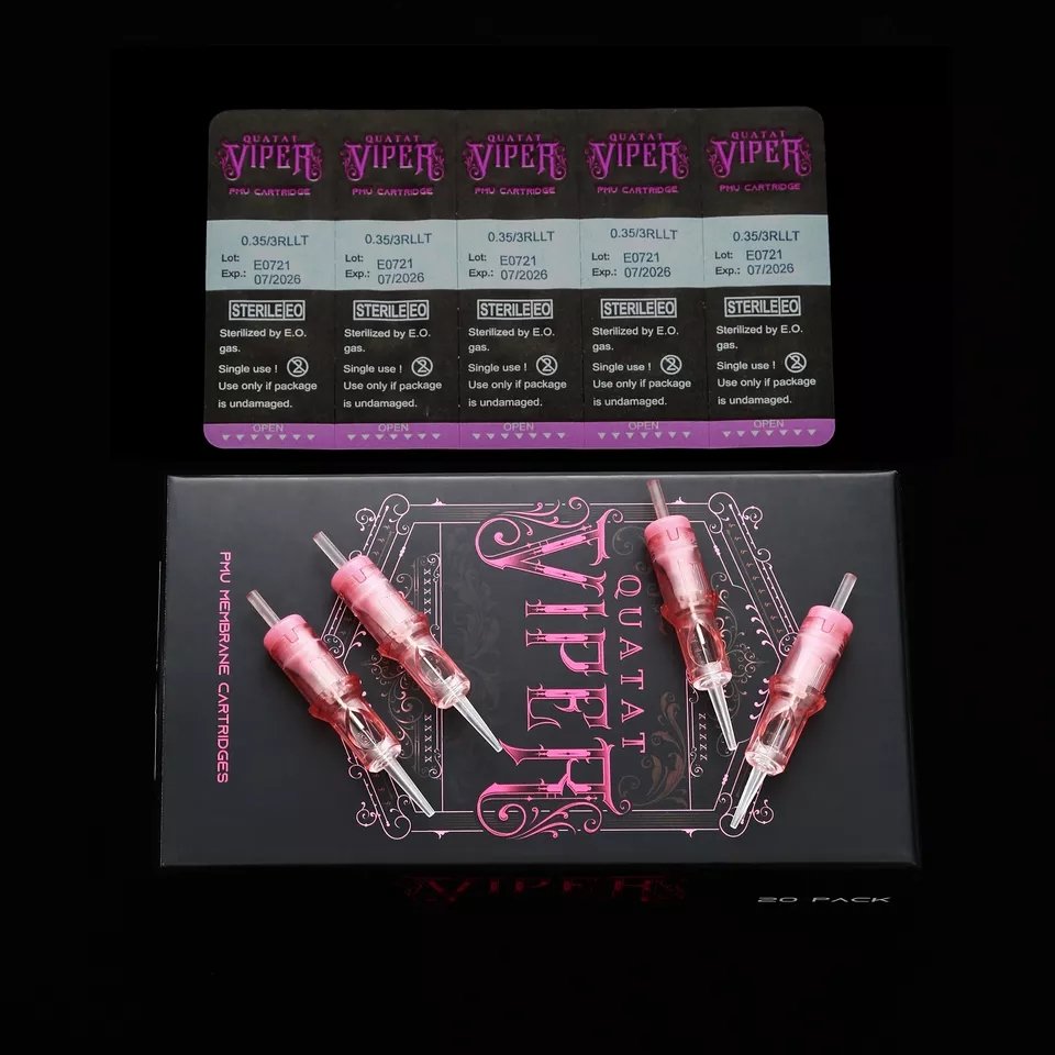 VIPEER Pink Private Label Newest SMP cartridges Permanent Makeup Machine PMU Eyebrow Tattooing Cartridge Needle
