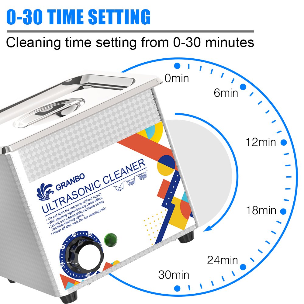 Granbo 2L Cost-effective Mini Ultrasonic Jewelry Cleaner Machine Manicure Tattoo Tools Glasses Jewelry Dentures