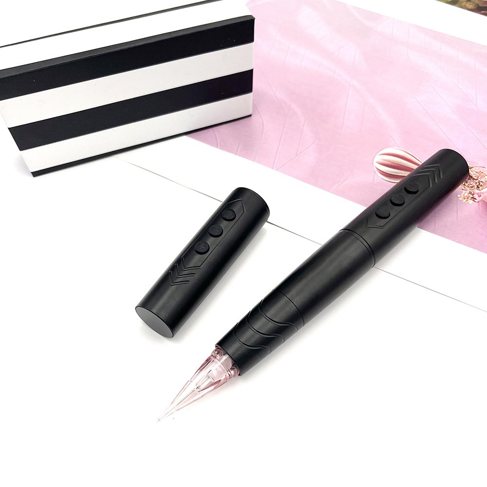 Wireless Permanent Makeup Tattoo Kit PMU Universal Cartridge Needles 2 Battery Microblading Machine for Ombre Powder Brows