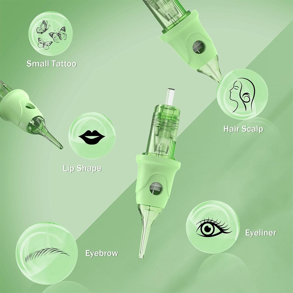 POPU Omni V2 1RL 16Pcs/box Round Liner Long Taper CE Certificate Custom PMU Permanent Makeup Cartridge Needles for Lips tattoo