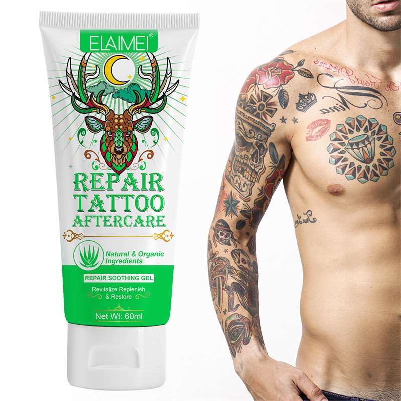 ELAIMEI tattoo care solution skin moisturizing brightening redness swelling sunburn repair soothing itch pain relieving aloe gel