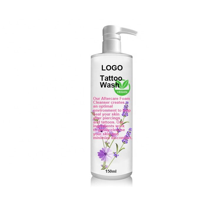 Private Label Natural Prevent Infection Scabs Brighten Lightening Tattoo Cleaning Aftercare Tattoo Foam Cleanser