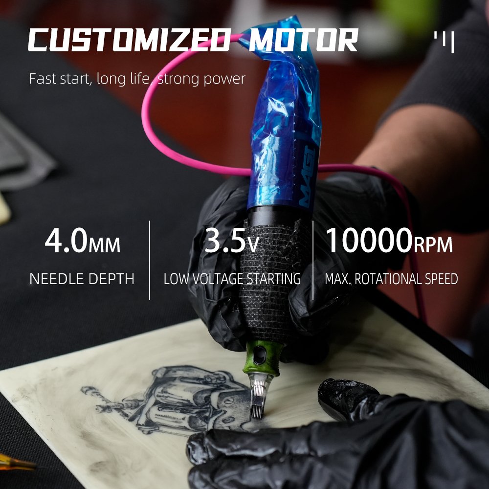 Wireless Tattoo Machine Kit Mini Power Supply Rotary Pen Machine With Briefcase Complete Tattoo Set